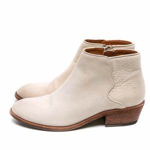 Frye Carson Piping Women Leather Ivory ankle boots